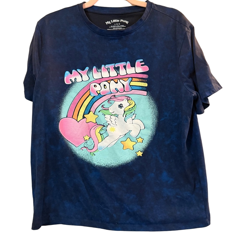 Woman My Little Pony Navy T Shirt Rainbow Unicorn Large